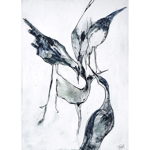Crane 2 Black Modern Wood Framed Art Print by Design Fabrikken