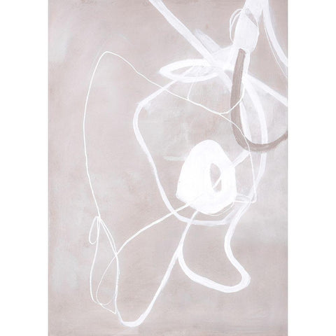 Fine Line 1 White Modern Wood Framed Art Print by Design Fabrikken