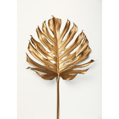 Monstrea Gold Leaf White Modern Wood Framed Art Print by Design Fabrikken