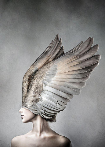 Thea White Modern Wood Framed Art Print with Double Matting by Design Fabrikken