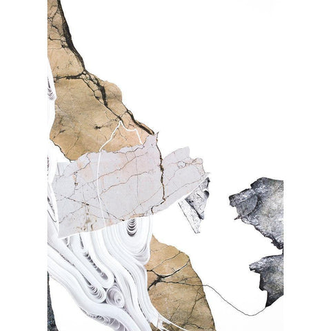 Paper Look 2 White Modern Wood Framed Art Print by Design Fabrikken