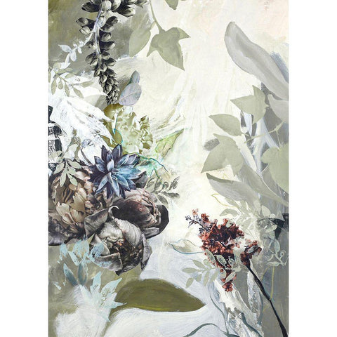 Green Garden Black Modern Wood Framed Art Print by Design Fabrikken