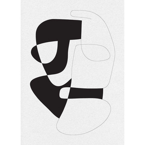 Graphical 3 White Modern Wood Framed Art Print by Design Fabrikken