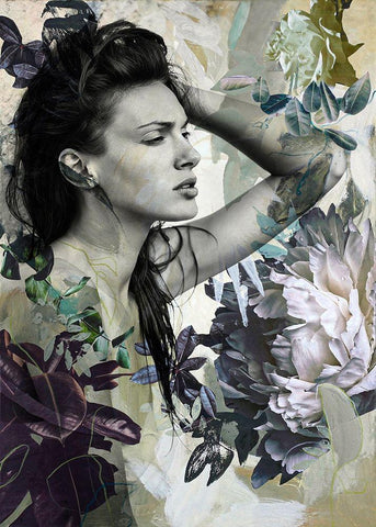 Green Garden 3 Black Ornate Wood Framed Art Print with Double Matting by Design Fabrikken