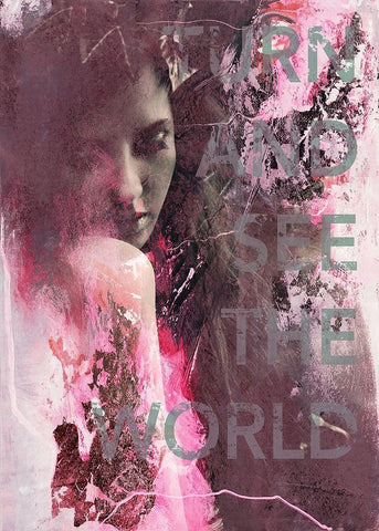 Turn and See White Modern Wood Framed Art Print with Double Matting by Design Fabrikken