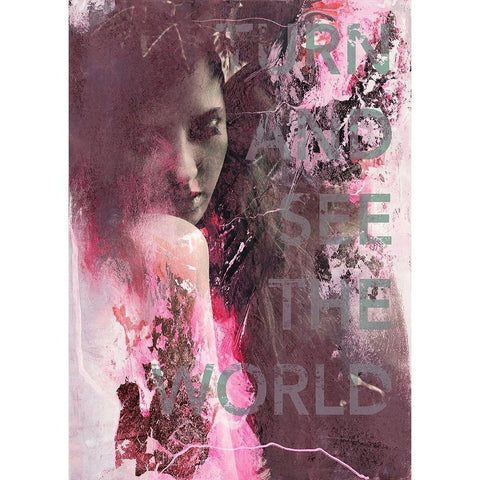 Turn and See Black Modern Wood Framed Art Print by Design Fabrikken