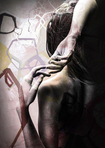 Studio 3 Colors White Modern Wood Framed Art Print with Double Matting by Design Fabrikken