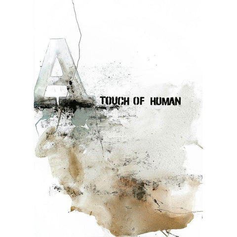 Touch of Human Black Modern Wood Framed Art Print by Design Fabrikken