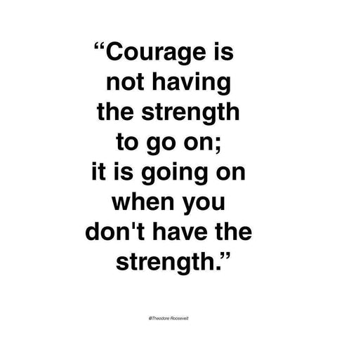 Courage Black Modern Wood Framed Art Print with Double Matting by Design Fabrikken