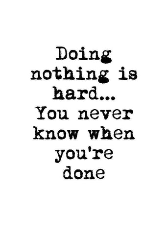 Doing Nothing White Modern Wood Framed Art Print with Double Matting by Design Fabrikken