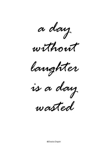 Without Laughter White Modern Wood Framed Art Print with Double Matting by Design Fabrikken