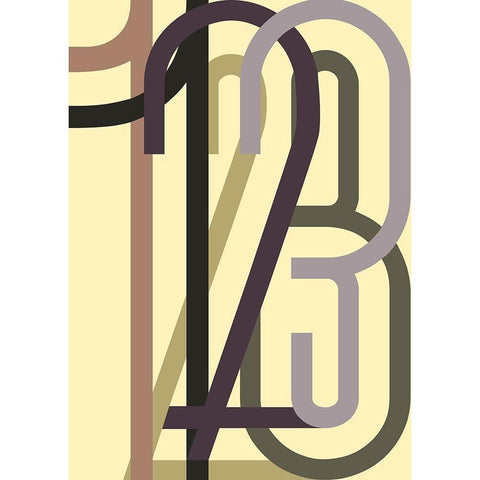 Numbers 1 White Modern Wood Framed Art Print by Design Fabrikken