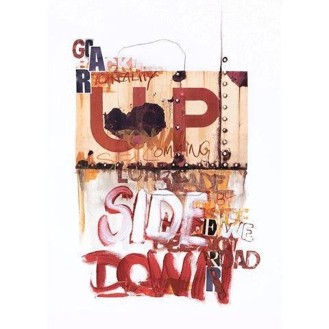 Up Side Down 1 Black Modern Wood Framed Art Print by Design Fabrikken