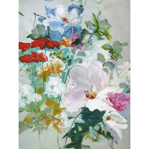 Flower Varity 1 White Modern Wood Framed Art Print by Design Fabrikken