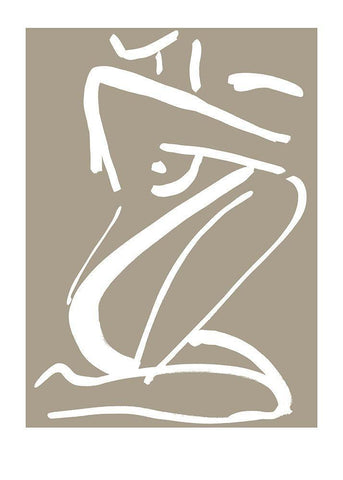 Sketch No. 2 White Modern Wood Framed Art Print with Double Matting by Design Fabrikken