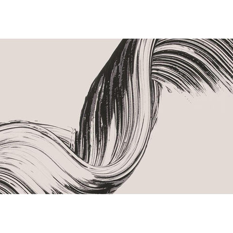 Brushed 2 Black Modern Wood Framed Art Print with Double Matting by Design Fabrikken