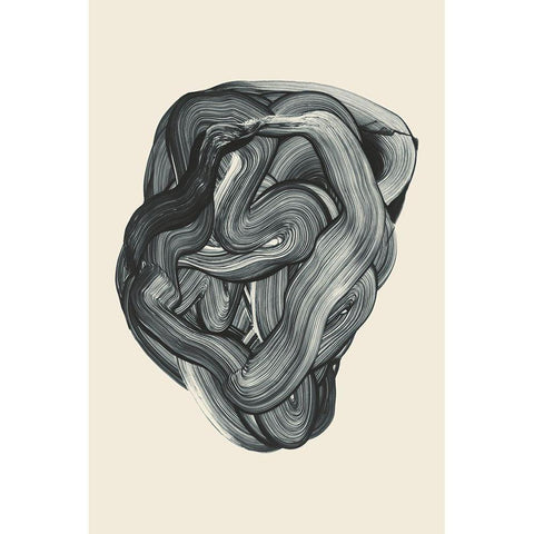Brushed 3 Black Modern Wood Framed Art Print by Design Fabrikken