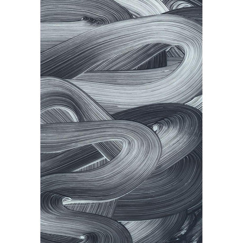 Brushed 4 Black Modern Wood Framed Art Print by Design Fabrikken