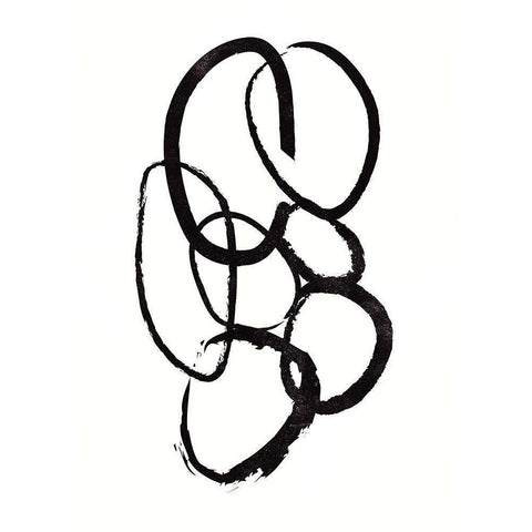 Linked 1 Black Modern Wood Framed Art Print with Double Matting by Design Fabrikken