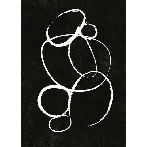 Linked 2 Black Modern Wood Framed Art Print by Design Fabrikken