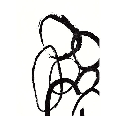 Linked 3 Black Modern Wood Framed Art Print with Double Matting by Design Fabrikken