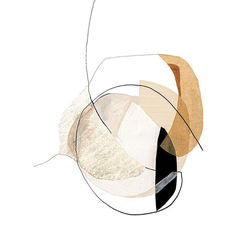 Graphical Shapes 4 Black Modern Wood Framed Art Print with Double Matting by Design Fabrikken
