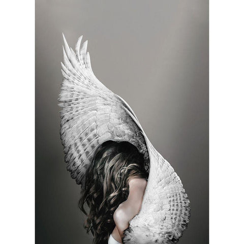 Nike Black Modern Wood Framed Art Print by Design Fabrikken