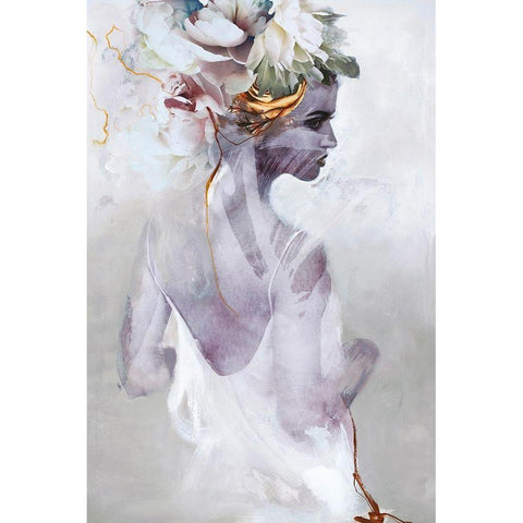 Soft Couture White Modern Wood Framed Art Print by Design Fabrikken