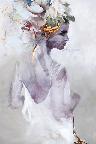 Soft Couture Black Ornate Wood Framed Art Print with Double Matting by Design Fabrikken