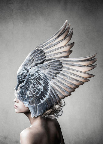 Selene White Modern Wood Framed Art Print with Double Matting by Design Fabrikken