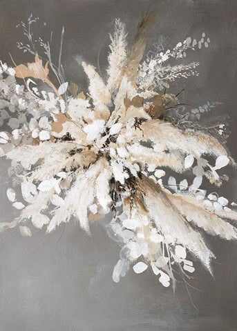 Light Leaves 1 White Modern Wood Framed Art Print with Double Matting by Design Fabrikken