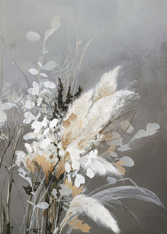 Light Leaves 2 White Modern Wood Framed Art Print with Double Matting by Design Fabrikken