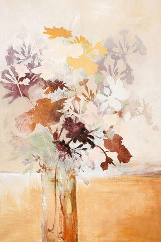 Pastel Flower 1 White Modern Wood Framed Art Print with Double Matting by Design Fabrikken