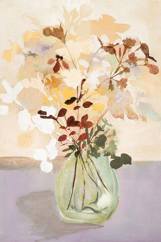 Pastel Flower 2 White Modern Wood Framed Art Print with Double Matting by Design Fabrikken