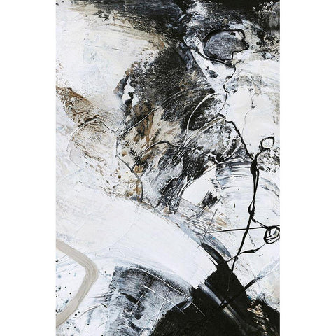 Black and White 1 Black Modern Wood Framed Art Print by Design Fabrikken