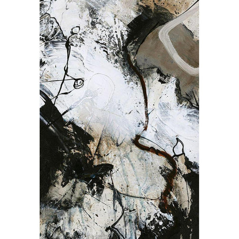 Black and White 3 White Modern Wood Framed Art Print by Design Fabrikken