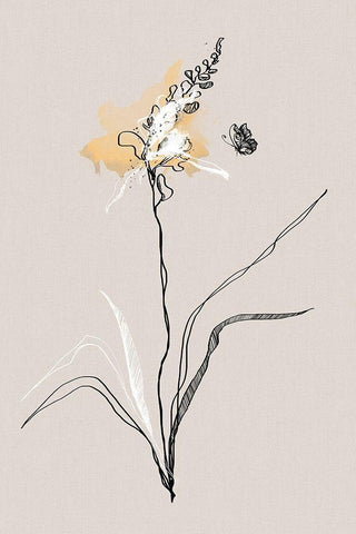 Summer Plant 1 Black Ornate Wood Framed Art Print with Double Matting by Design Fabrikken