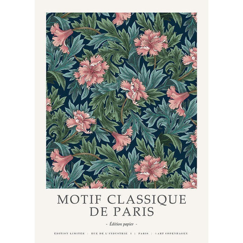 Motif Classique 1 Black Modern Wood Framed Art Print with Double Matting by Design Fabrikken