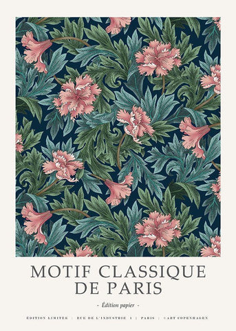 Motif Classique 1 White Modern Wood Framed Art Print with Double Matting by Design Fabrikken