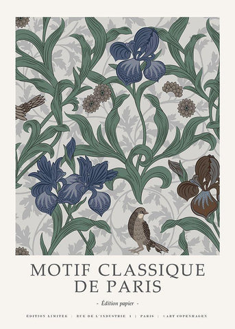 Motif Classique 3 Black Ornate Wood Framed Art Print with Double Matting by Design Fabrikken