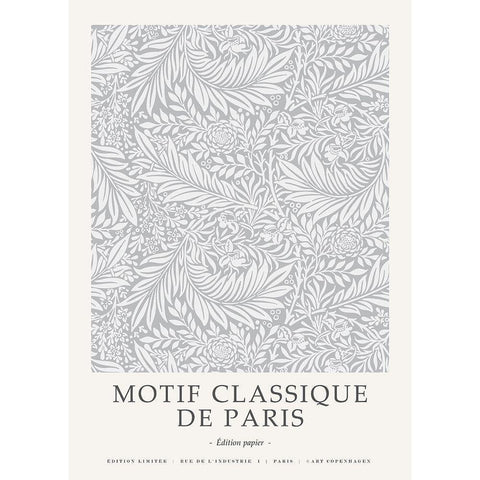 Motif Classique 5 Black Modern Wood Framed Art Print with Double Matting by Design Fabrikken