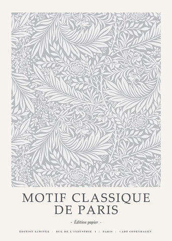 Motif Classique 5 Black Ornate Wood Framed Art Print with Double Matting by Design Fabrikken
