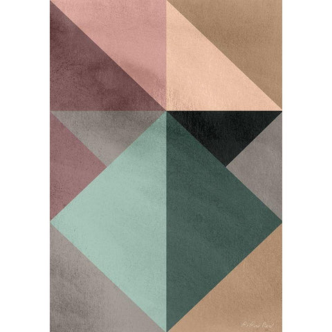 Triangle-1 Black Modern Wood Framed Art Print with Double Matting by Design Fabrikken