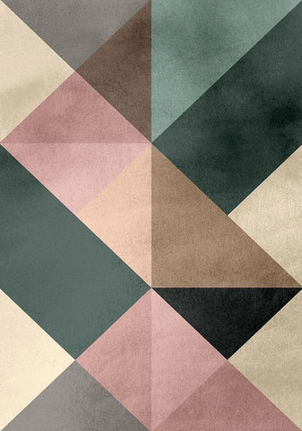 Triangle-2 Black Ornate Wood Framed Art Print with Double Matting by Design Fabrikken