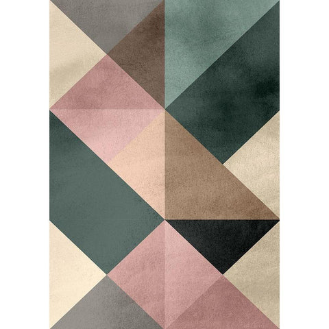 Triangle-2 Black Modern Wood Framed Art Print with Double Matting by Design Fabrikken