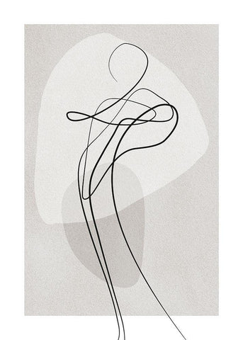 Shape of You 3 White Modern Wood Framed Art Print with Double Matting by Design Fabrikken