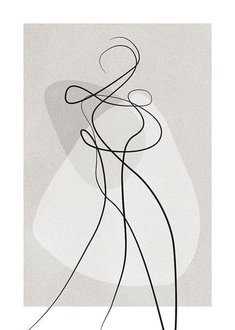 Shape of You 4 White Modern Wood Framed Art Print with Double Matting by Design Fabrikken
