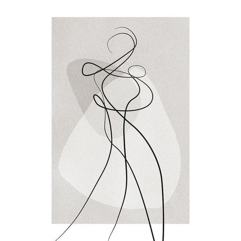 Shape of You 4 Black Modern Wood Framed Art Print by Design Fabrikken