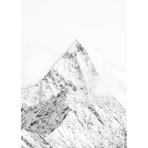 Mountain Top White Gold Ornate Wood Framed Art Print with Double Matting by Design Fabrikken