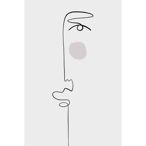 Faces 1 Black Modern Wood Framed Art Print with Double Matting by Design Fabrikken